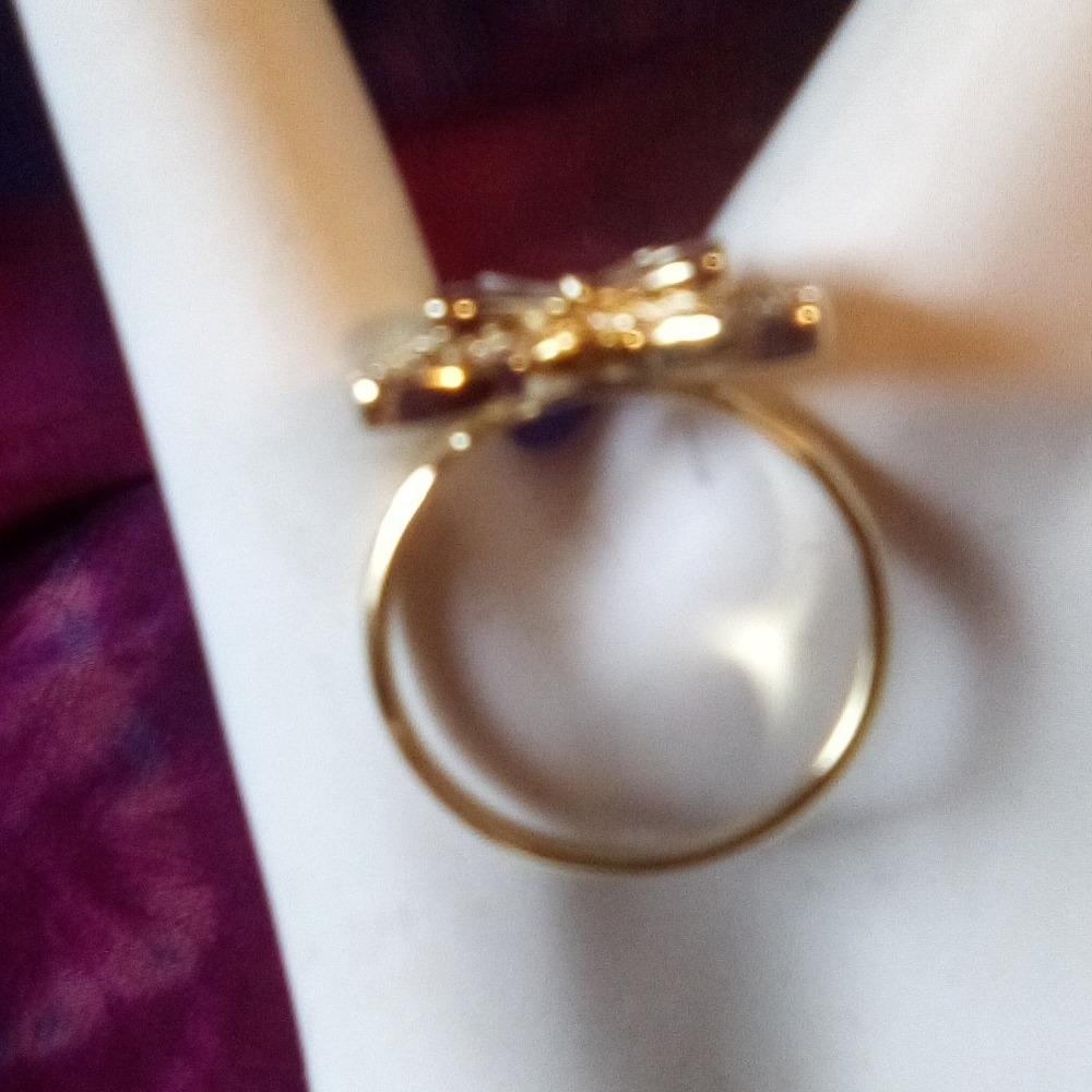 Charter Club Gold Plated Cubic Zirconia Mother of Pearl Mini Butterfly Ring  (5) - Picture 6 of 10